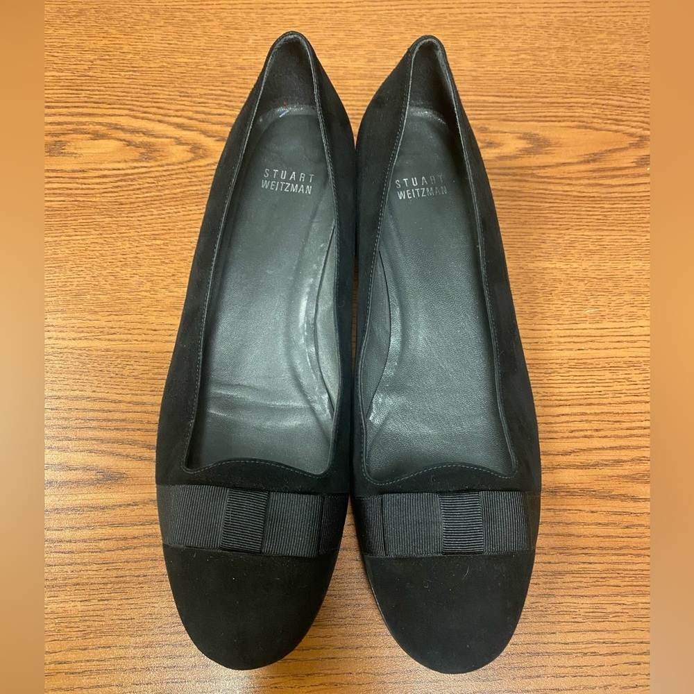 Stuart Weitzman Black Bow Flats Size 10
